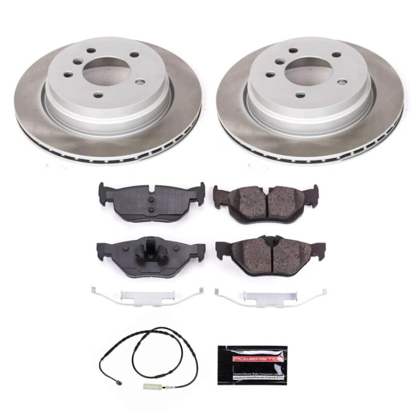 PowerStop SC7008 Semi-Coated Rotor and Low-Dust Ceramic Brake Pad Kit
