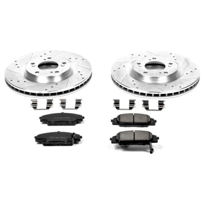 PowerStop K2276 Z23 Daily Driver Carbon-Fiber Ceramic Brake Pad and Drilled & Slotted Rotor Kit
