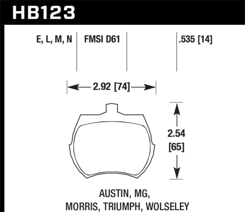 Hawk Performance HB123M.535 Black Disc Brake Pad