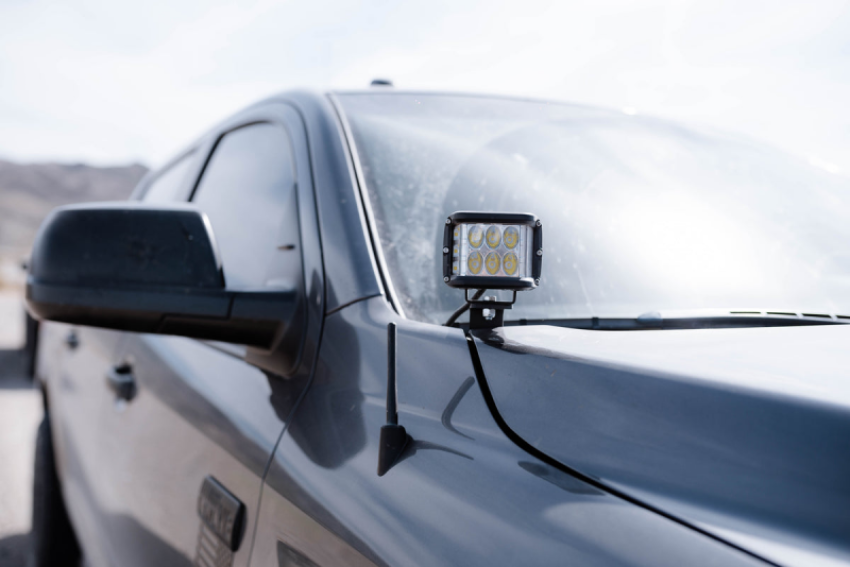 Cali Raised LED CR2544 Cali Raised 14-21 Toyota Tundra Low Profile Ditch Light Brackets Kit - Blue Backlight - Small