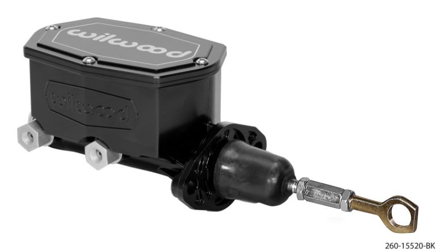 Wilwood 260-15520-BK Compact Tandem Master Cylinder - 7/8in Bore - w/Pushrod fits Mustang (Black)