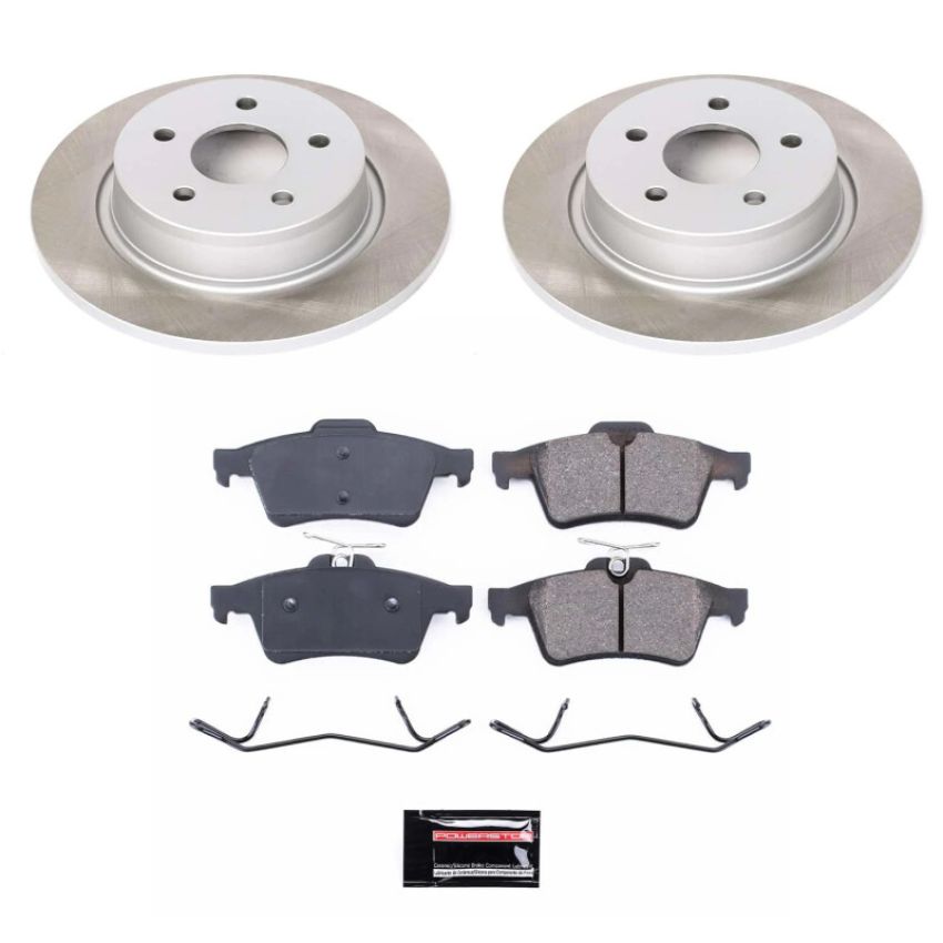 PowerStop SC6398 Semi-Coated Rotor and Low-Dust Ceramic Brake Pad Kit