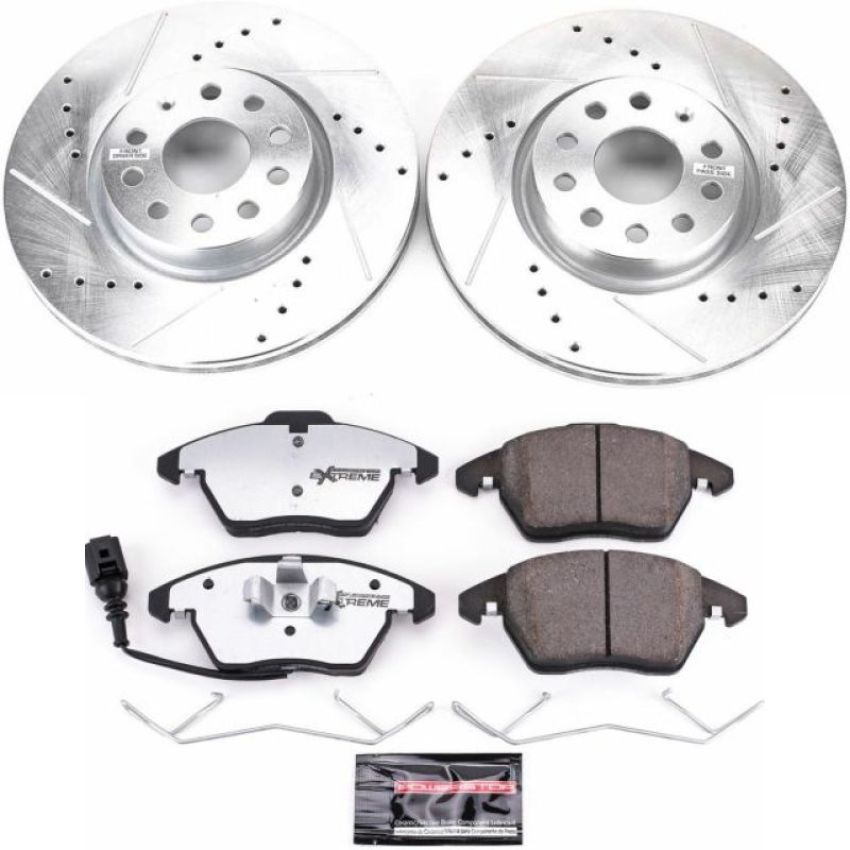 PowerStop K2259-26 Z26 Street Performance Ceramic Brake Pad and Drilled & Slotted Rotor Kit