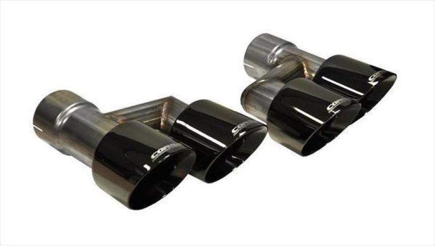 Corsa Performance 14333BLK Twin 4.0in. Black PVD Pro-Series Tip Kit (Clamps Included)