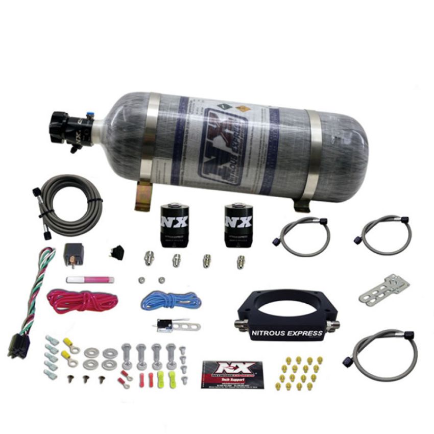 Nitrous Express 20934-12 LS 90mm PLATE SYSTEM (50-400HP) W/ 12LB COMPOSITE BOTTLE