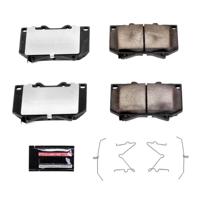 PowerStop Z36-812 PowerStop - Z36 Truck and SUV Carbon-Fiber Ceramic Brake Pads with Hardware Kit