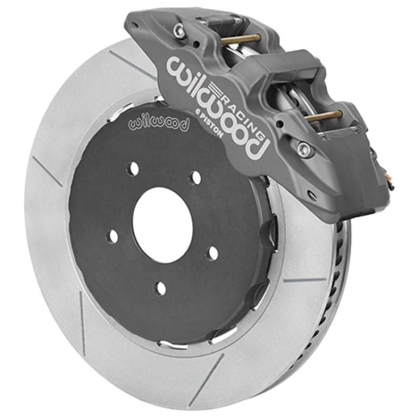Wilwood 140-16859 AERO6 RACE Front Big Brake Kit 14in GT Slotted 94-04 Mustang - Type III Ano Grey Calipers