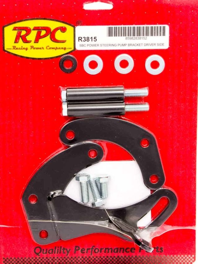 RACING POWER CO-PACKAGED RPCR3815 SBC Saginaw Power Steer Bracket Swp Black