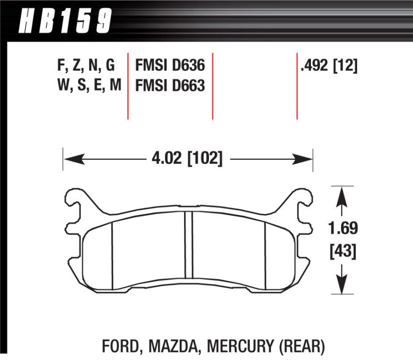 Hawk Performance HB159E.492 Blue 9012 Disc Brake Pad