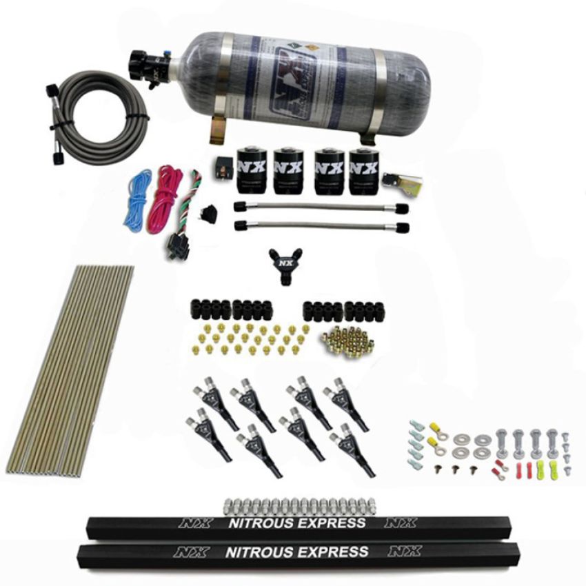 Nitrous Express 91006-12 PRO-SHK/GAS (200,300,400,500,600HP) W/ RAILS AND COMPOSITE BOTTLE