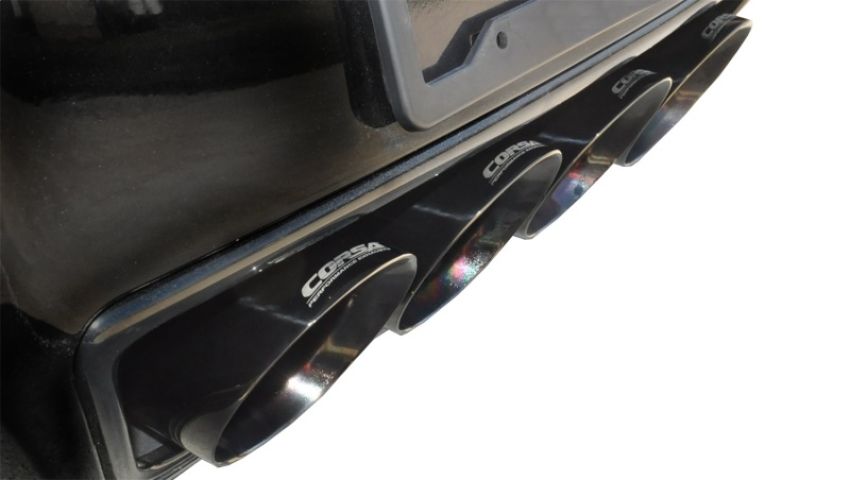 CORSA Performance 14766CBBLK Corsa 15-19 Chevy Corvette Z06 3in Cat Back Exhaust Black Pro-Series Quad 4.5in Tip (Xtreme