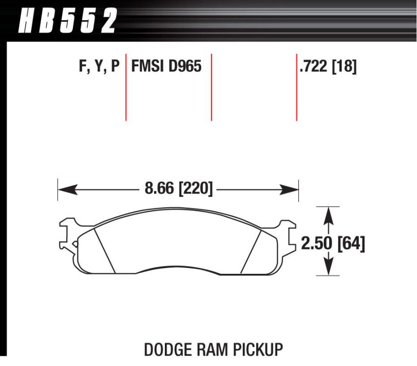 Hawk Performance HB552P.722 SuperDuty Disc Brake Pad
