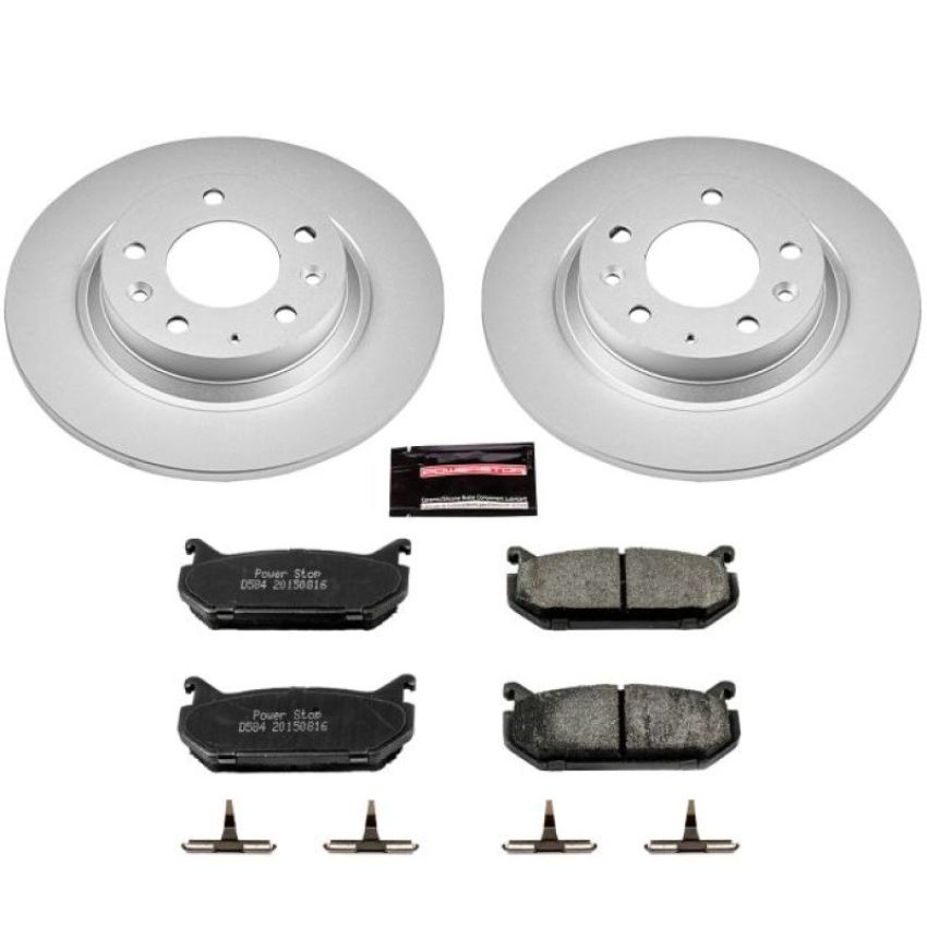 PowerStop CRK2453 Genuine Geomet Coated Rotor and Low-Dust Ceramic Brake Pad Kit