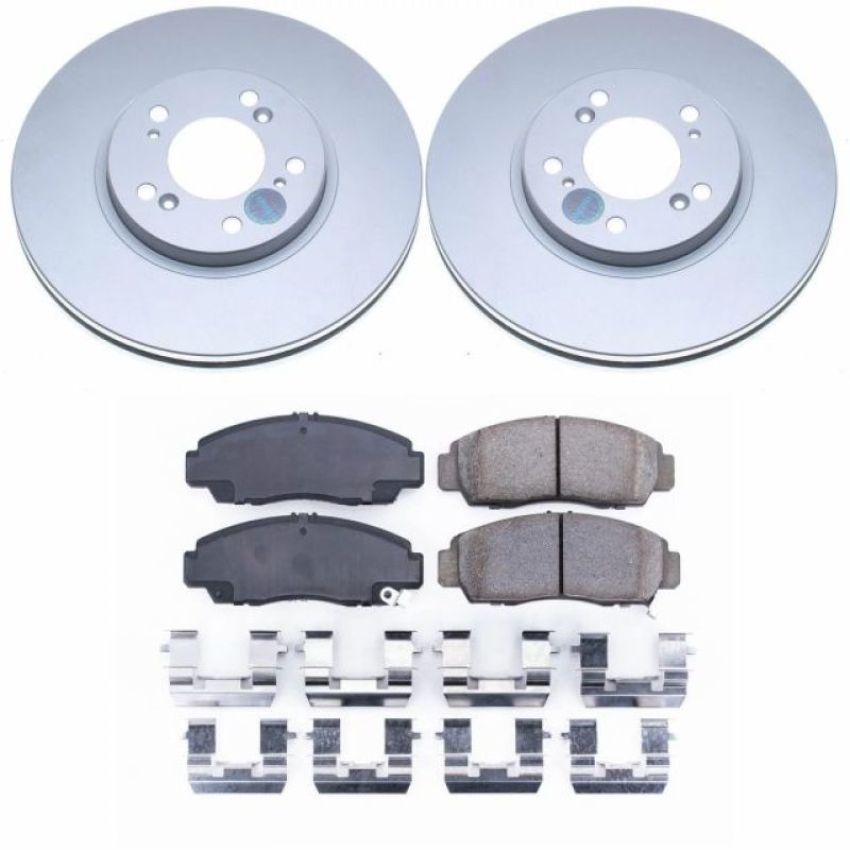 PowerStop CRK2309 Genuine Geomet Coated Rotor and Low-Dust Ceramic Brake Pad Kit