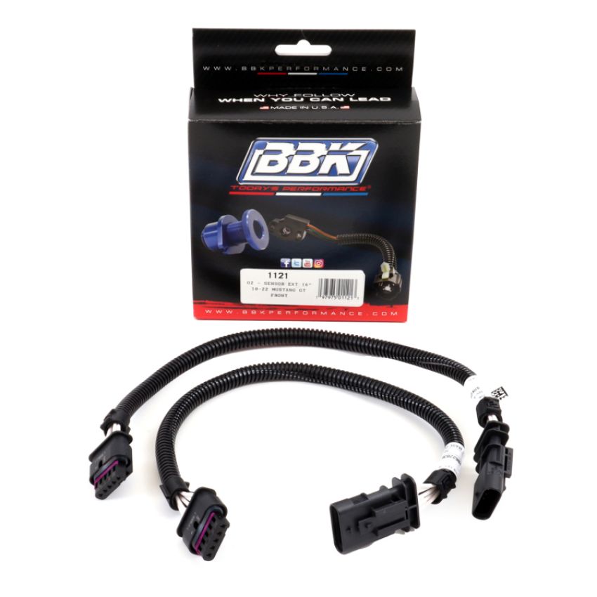 BBK Performance Parts 1121 2018-24 MUSTANG GT FRONT OR REAR O2 HARNESS EXTENSIONS 16IN (PAIR)