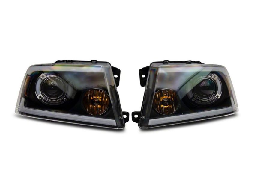 Raxiom T566364 04-08 Ford F-150 Axial Series Projector Headlights w/ SEQL LED Bar- Blk Housing (Clear Lens)