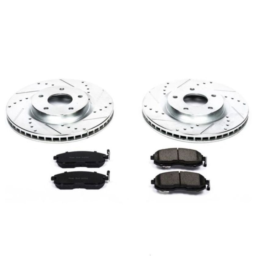 PowerStop K5217 Z23 Daily Driver Carbon-Fiber Ceramic Brake Pad and Drilled & Slotted Rotor Kit