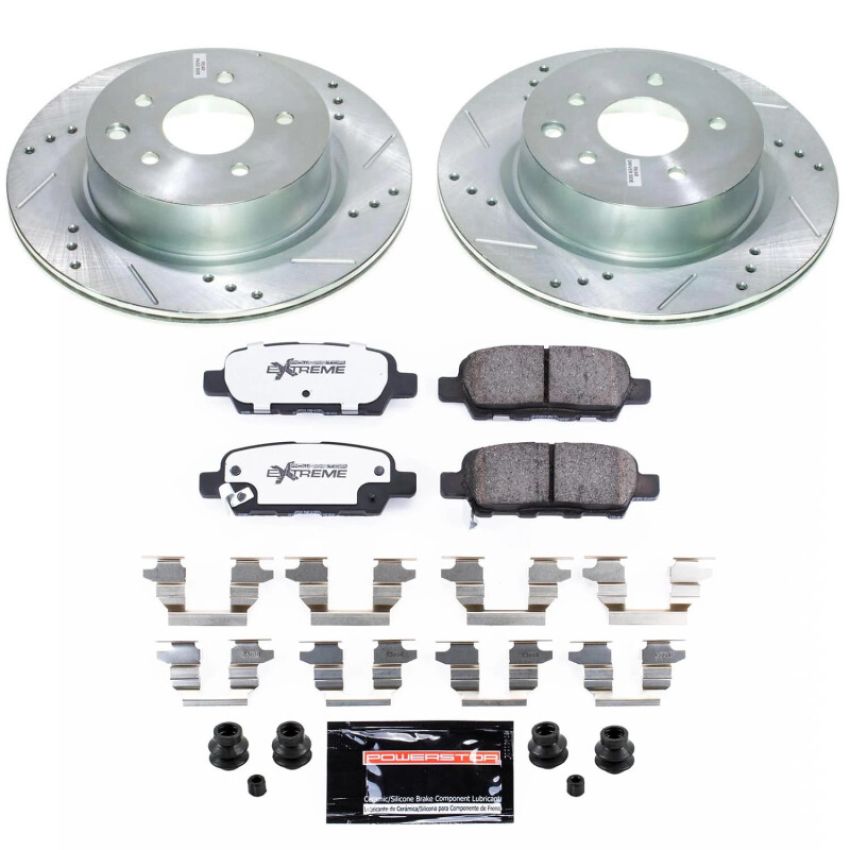 PowerStop K9064-26 Z26 Street Performance Ceramic Brake Pad and Drilled & Slotted Rotor Kit