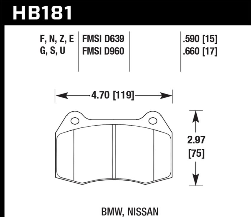 Hawk Performance HB181F.660 HPS Disc Brake Pad