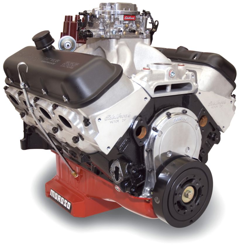 Edelbrock 49550 Crate Engine /Pat Musi 555 RPM XT BBC 675 HP Stock Exhaust Port Location