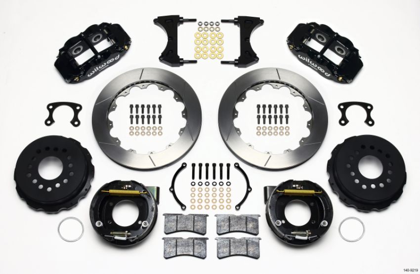 Wilwood 140-9219 Narrow Superlite 4R Rear P-Brk Kit 12.88in Big Ford New Style 2.50in Offset