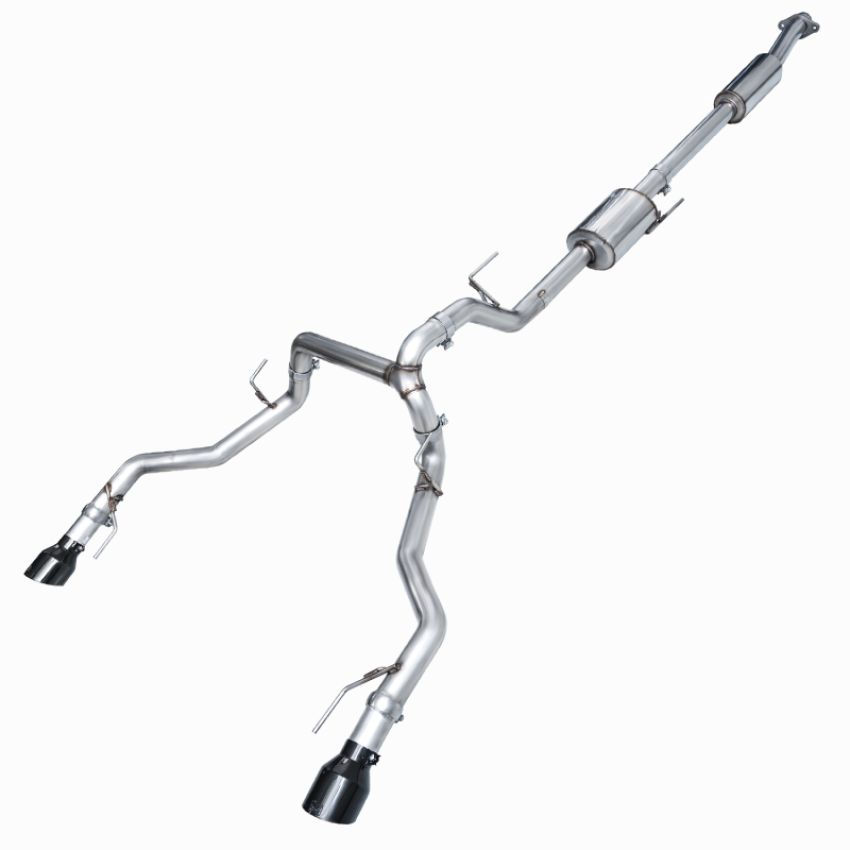 AWE Tuning 3015-33402 2021+ Ford F-150 Tremor (w/ Bumper Cutouts) 0FG Resonated Catback - Diamond Black Tips