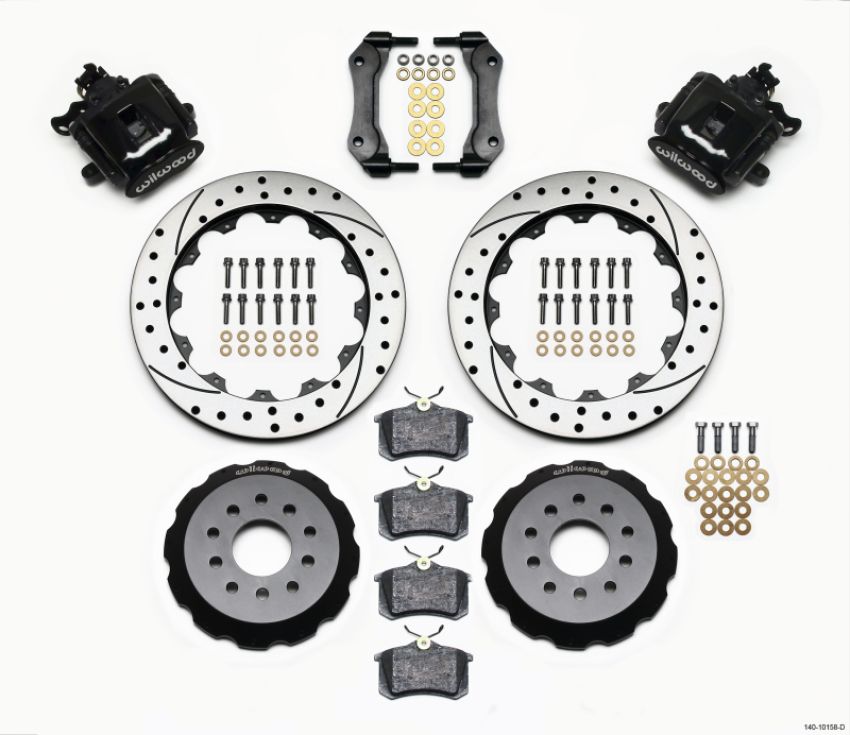 Wilwood 140-10158-D Combination Parking Brake Rear Kit 12.88in Drilled Mustang 94-04