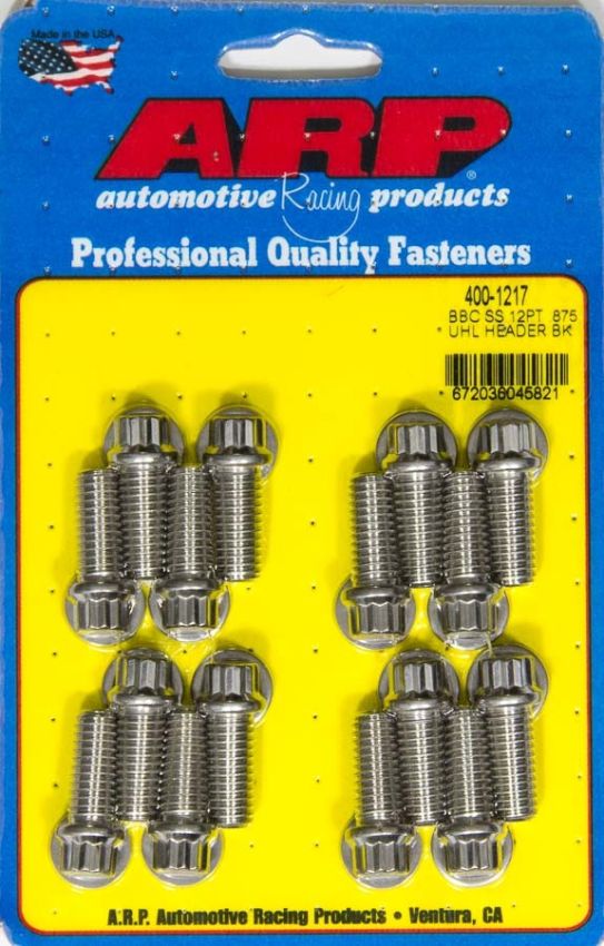 ARP ARP400-1217 Header Bolt Kit - 12pt. 3/8 x .875 UHL (16)