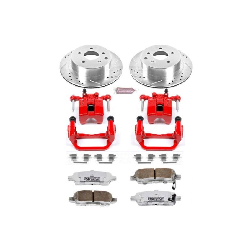 PowerStop KC103-26 Z26 Street Performance Ceramic Brake Pad, Drilled Slotted Rotor, and Caliper Kit