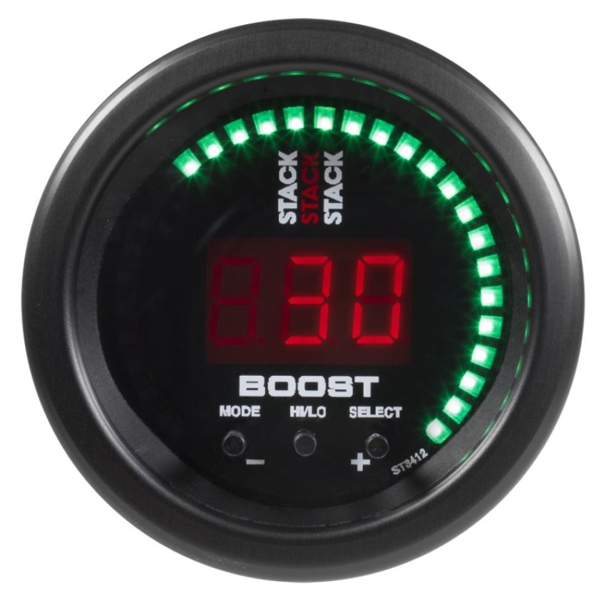 AutoMeter ST3412 Stack 52mm -1 to +2 Bar (-30INHG to +30 PSI) Boost Controller - Black