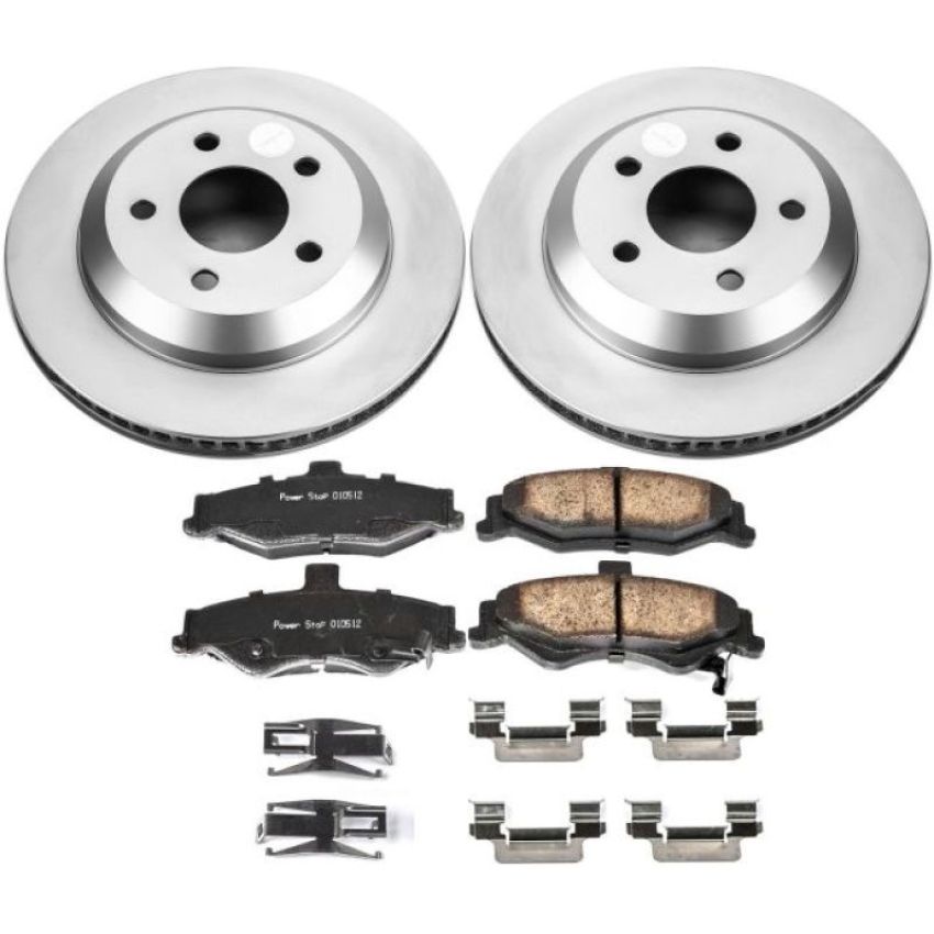 PowerStop CRK1568 Genuine Geomet Coated Rotor and Low-Dust Ceramic Brake Pad Kit