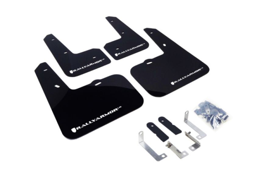 Rally Armor MF24-UR-BLK/WH Black Mud Flap/White Logo