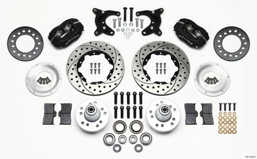 Wilwood 140-11023-D Forged Dynalite Front Kit 11.00in Drilled 65-72 CDP A Body - 10in Drum