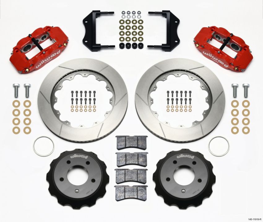 Wilwood 140-11919-R Narrow Superlite 6R Front Hat Kit 14.00in Red 84-87 Corvette C4