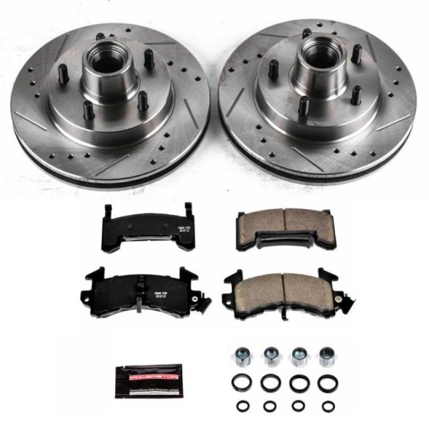 PowerStop K1482 Z23 Daily Driver Carbon-Fiber Ceramic Brake Pad and Drilled & Slotted Rotor Kit