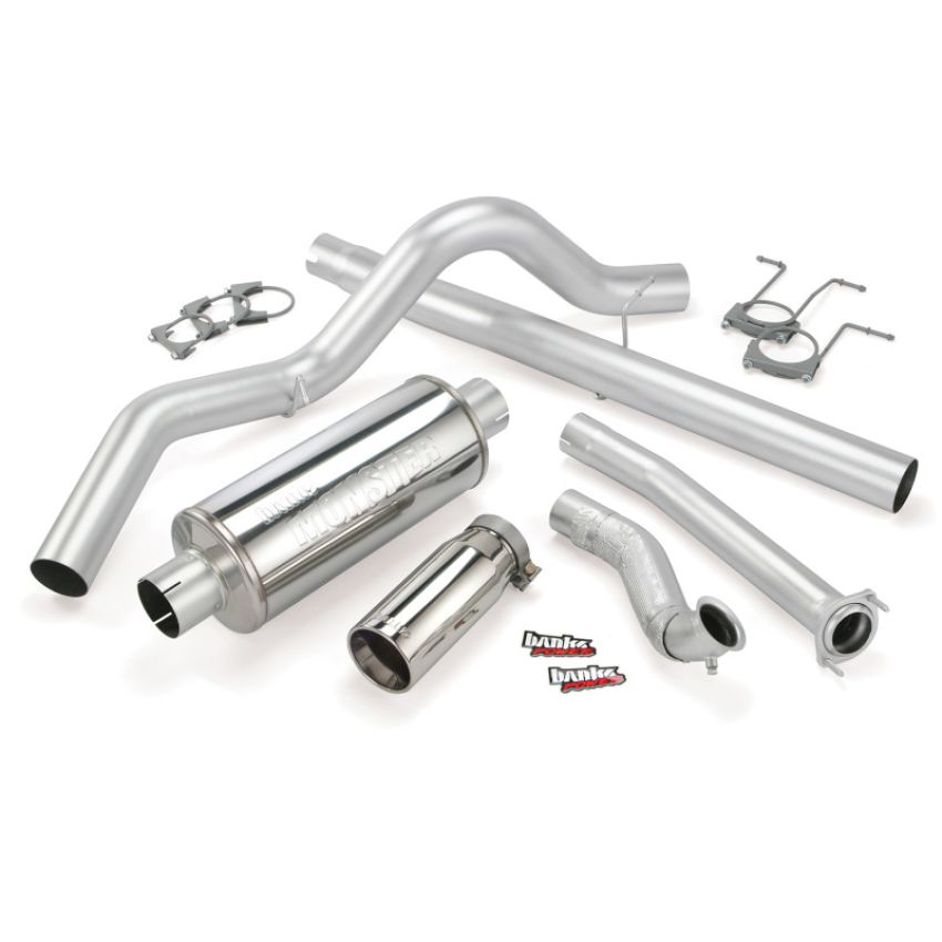 Banks Power 46299 94-97 Ford 7.3L CCLB Monster Exhaust System - SS Single Exhaust w/ Chrome Tip