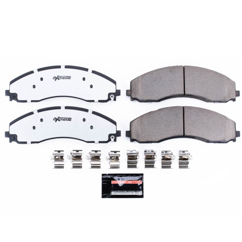 PowerStop Z36-2018A PowerStop - Z36 Truck and SUV Carbon-Fiber Ceramic Brake Pads with Hardware Kit