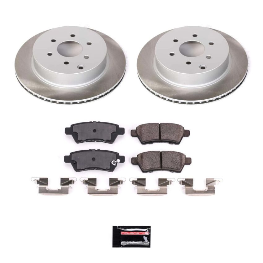 PowerStop SC147 Semi-Coated Rotor and Low-Dust Ceramic Brake Pad Kit
