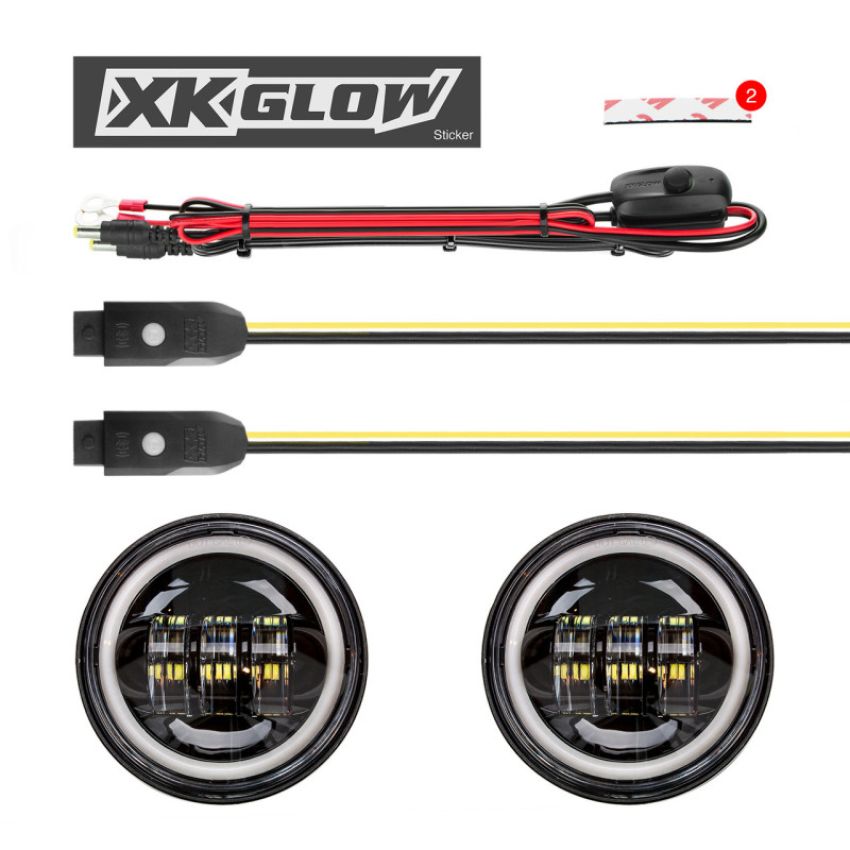 XKGLOW XK042011-B XK Glow 4.5In Black RGB LED Harley Running Light XKchrome Bluetooth App Controlled Kit