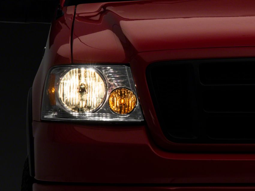 Raxiom T551341 04-08 Ford F-150 Axial Series OEM Style Replacement Headlights- Chrome Housing (Clear Lens)