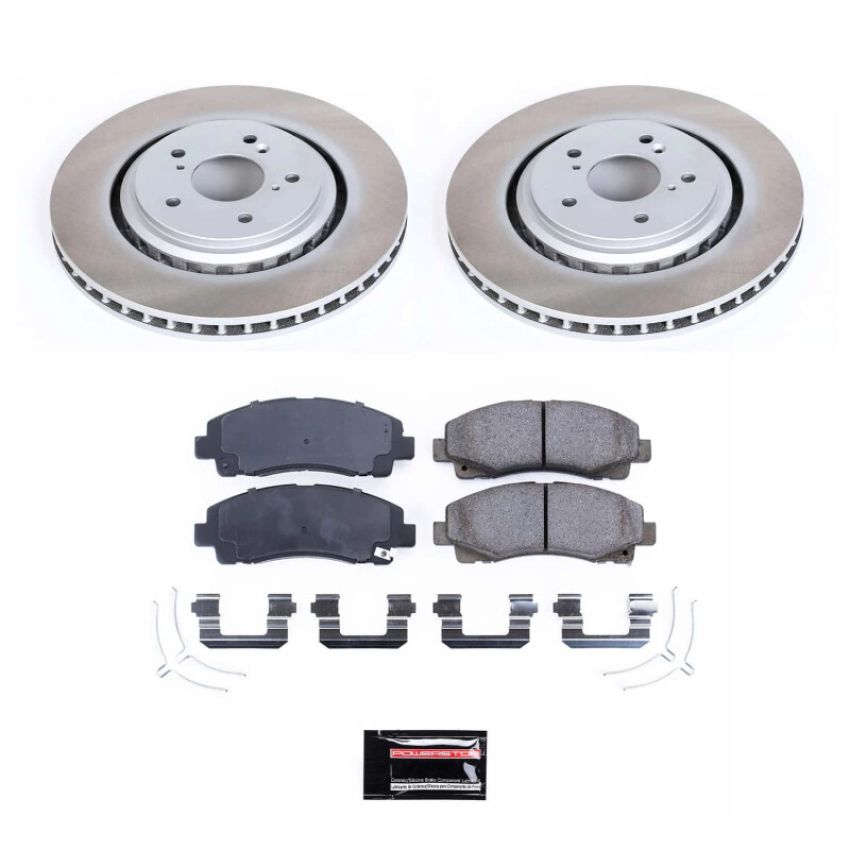 PowerStop SC7214 Semi-Coated Rotor and Low-Dust Ceramic Brake Pad Kit