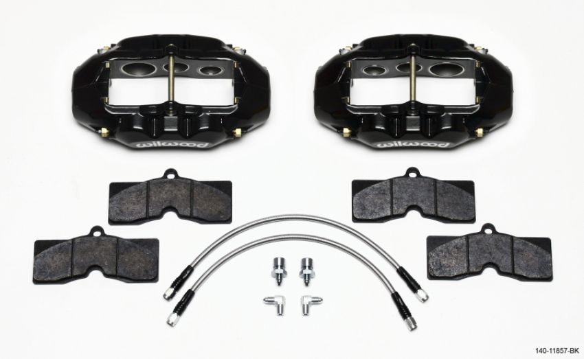 Wilwood 140-11857-BK D8-6 Front Caliper Kit Black Corvette C2 / C3 65-82