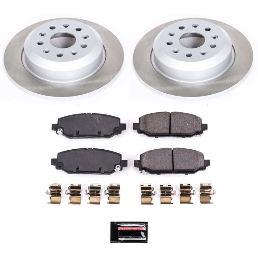 PowerStop SC7942 Semi-Coated Rotor and Low-Dust Ceramic Brake Pad Kit