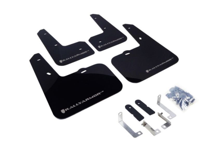 Rally Armor MF24-UR-BLK/SIL Black Mud Flap/Silver Logo
