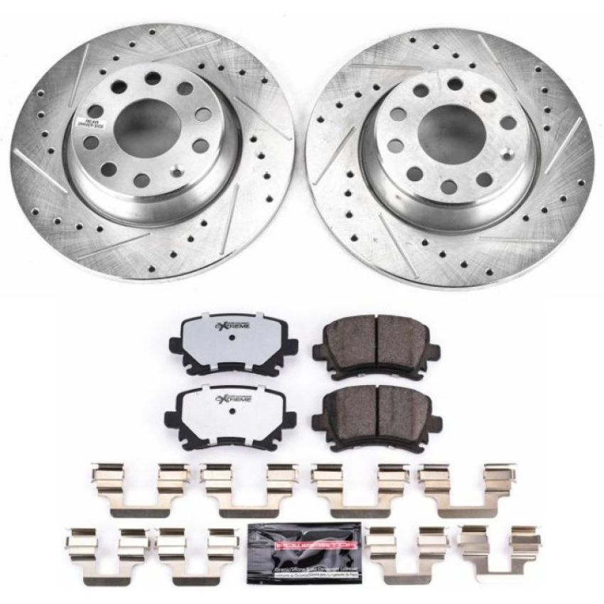 PowerStop K2261-26 Z26 Street Performance Ceramic Brake Pad and Drilled & Slotted Rotor Kit