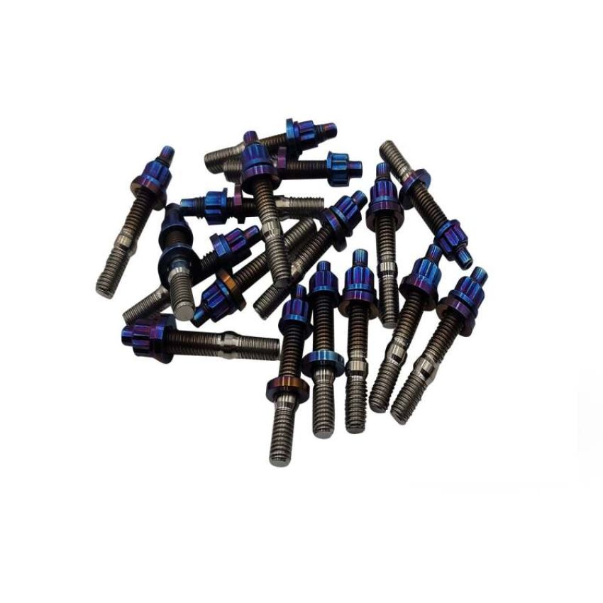 BLOX Racing BXFL-00308-9-TI-B Xtreme Titanium Intake/Exhaust Manifold Studs Burnt 55mm 9-Piece Kit
