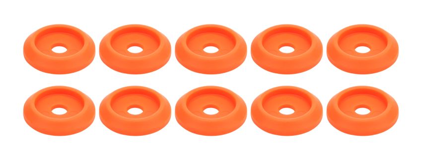 ALLSTAR PERFORMANCE ALL18854 Body Bolt Washer Plastic Fluorescent Orange 10pk