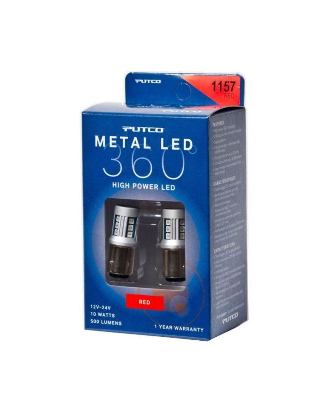 Putco 341157R-360 1157 - Red Metal 360 LED