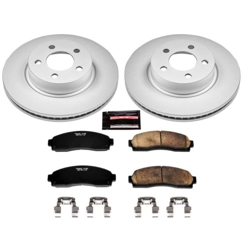 PowerStop CRK1923 Genuine Geomet Coated Rotor and Low-Dust Ceramic Brake Pad Kit