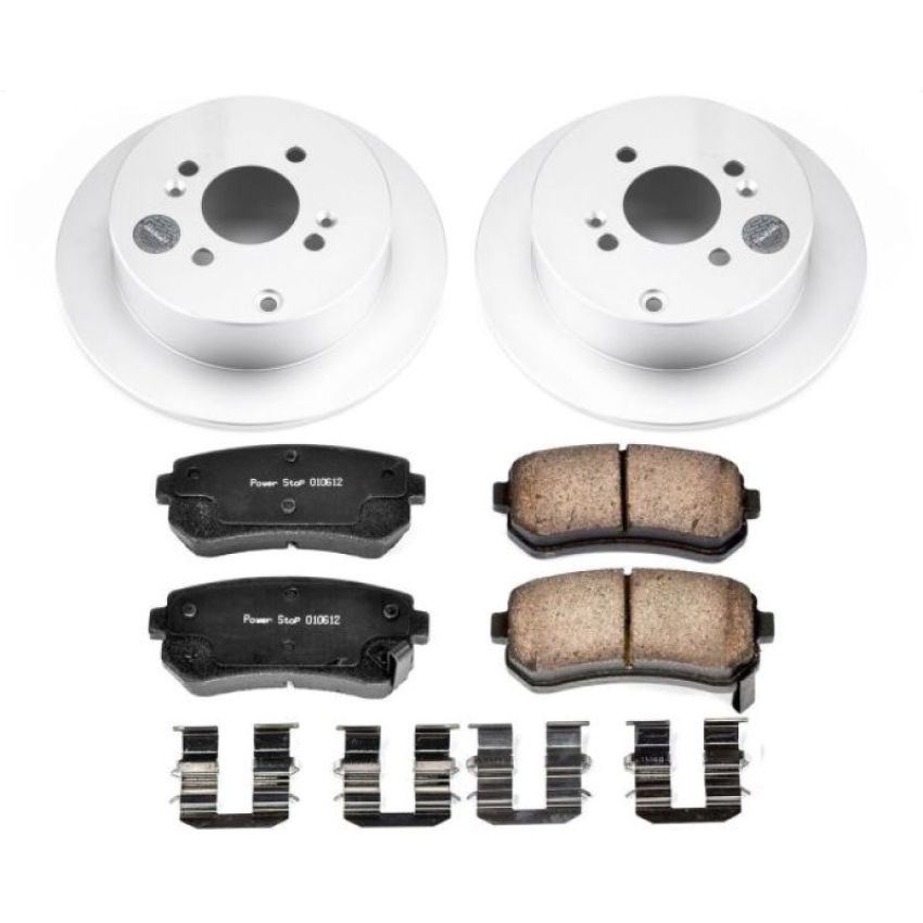 PowerStop CRK4653 Genuine Geomet Coated Rotor and Low-Dust Ceramic Brake Pad Kit